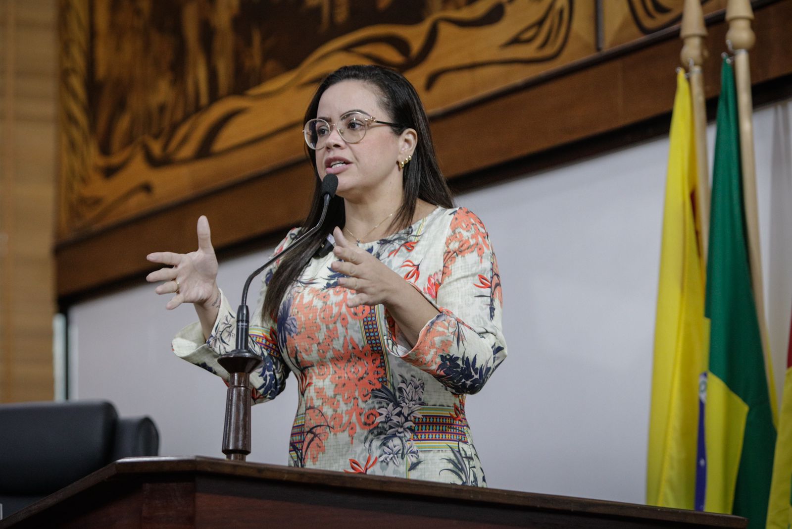 Michelle Melo denuncia falta de respeito do governo em sessão na Aleac
